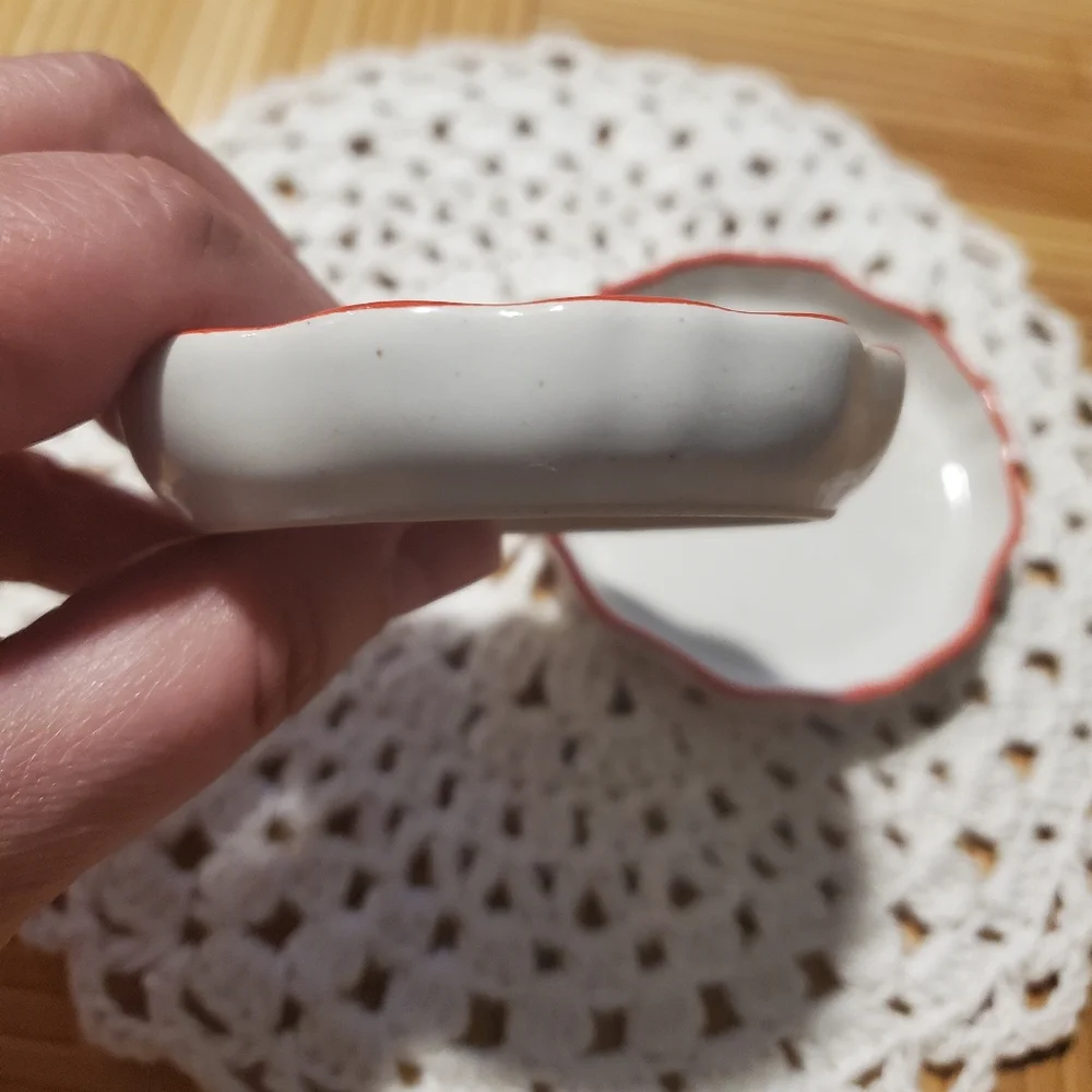 Irregular Edge Recycled Ceramic Trinket Dish Cream/Orange - Hearth & Hand™ with